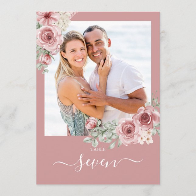 Dammros Blomros Foto Bordskort Nummer (Baksida)