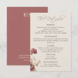 Dammros Floral Elegant Bröllopsdetaljkort Tilläggskort