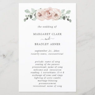 Dammros Floral Elegant Bröllopsprogram