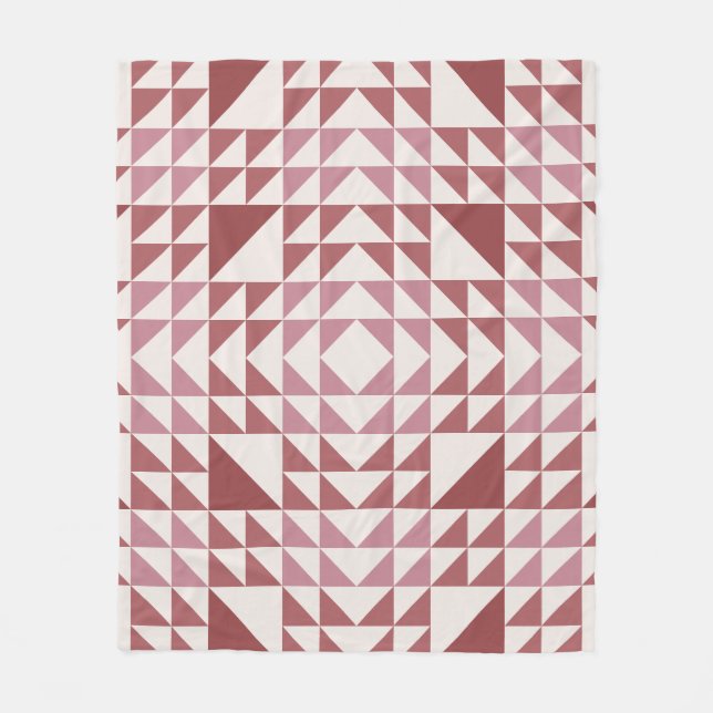 Dammros geometriskt täcke-mönster fleecefilt (Framsidan)