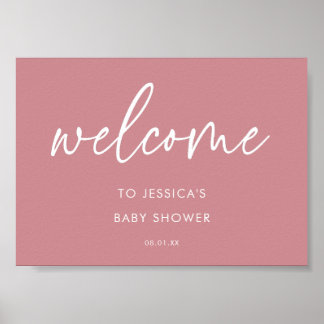 Dammros Modern Minimalist Bebis Shower Välkomstsky Poster