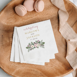 Dammros Moody Blommig Boho Monogram Bröllop Pappersservett