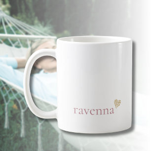 Dammros Personligt Namn Guld Leopard Hjärtat Kaffemugg