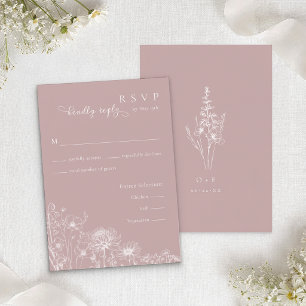 Dammros Vildblomma RSVP-kort Bröllopsbilaga Tilläggskort