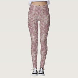 Dammrosa Abstrakt Texturerad Mönster Leggings