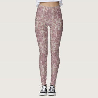 Dammrosa Abstrakt Texturerad Mönster Leggings