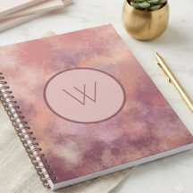 Dammrosa akvarell abstrakt monogram-journal