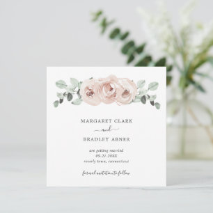Dammrosa akvarellblommig elegant bröllop