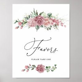 Dammrosa blombröllopsfestpresentskylt poster
