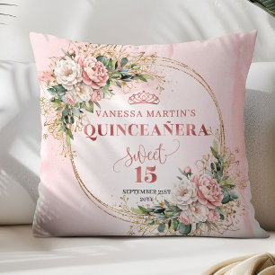 Dammrosa blommor Grönska Söt 15 Kuddpresent Kudde