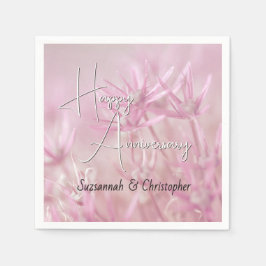 Dammrosa blomsterbakgrund årsdag pappersservett