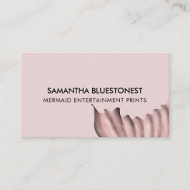 Dammrosa handritad illustration sjöjungfru stjärt visitkort