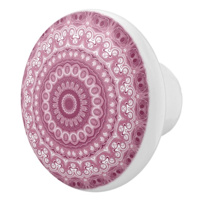 Dammrosa Mandala Mönsterdesign Knopp (Höger)