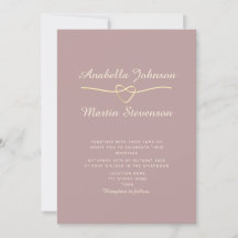 Dammroséguld Minimalistisk Bröllopsinbjudan