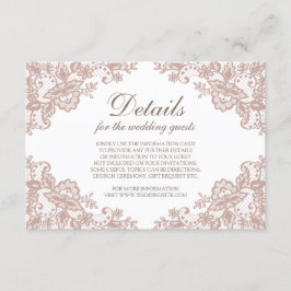 Dammrosespets bröllopsinkluderingkort  tilläggskort