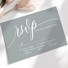 Dammsage Enkla Skript Bröllops RSVP-kort OSA Kort