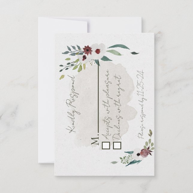 Dammsigt Blå och Vin Svarskort OSA Kort (Framsida)