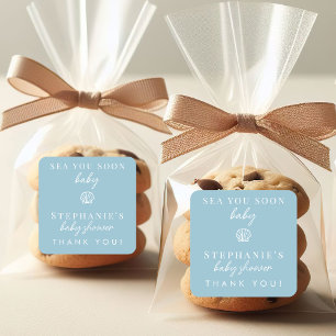Dammskåda Blått Hav Du Snart Tack Dig Babykalas Fyrkantigt Klistermärke
