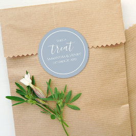 Dammsnött Enkel Kalligrafi Manuskript Bröllopstårt Runt Klistermärke