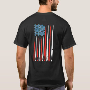 Dammsömnad nålar Flagga Amerikansk USA För Sömmers T Shirt