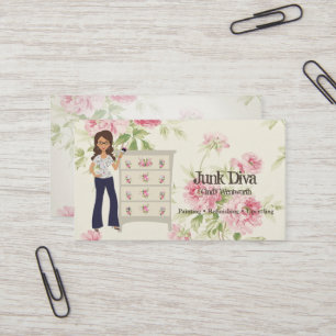 Dammsugare blommömmö dresser rosor shabby visitkort