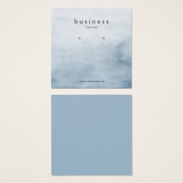 Dammt blå akrylfärg örhänge display fyrkantigt visitkort (Framsida & baksida)