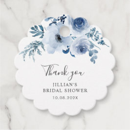 dammt blå blombröllopsdusch gåvor etiketter