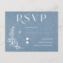Dammt blå bröllops-RSVP Vykort