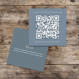 Dammt blå Enkel Wisteria QR-kod Fyrkantigt RSVP Tilläggskort
