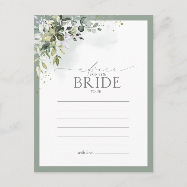 Dammt blå eukalyptusblommig rådgivning till bruden vykort (Framsida)