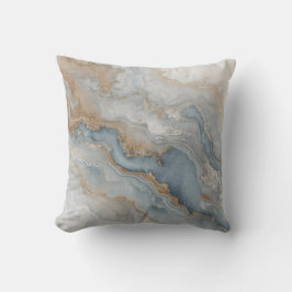 Dammt blå grå Tan Beige Abstrakt 40cm Kudde