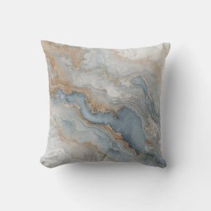 Dammt blå grå Tan Beige Abstrakt 40cm Kudde