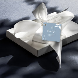 Dammt blå minima-grens blad initialer tack gåvor etiketter