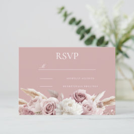 Dammt Rosa & Blush Rosa Blommig Bröllop OSA Kort