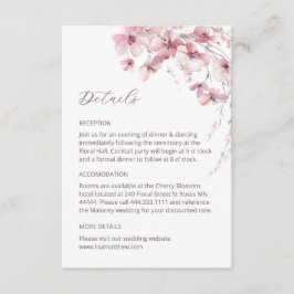 Dammt Rosa Boho Vildblommor Detaljer Inneslutnings Tilläggskort