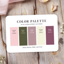 Dammt Rosa Mauve Elfenbensbröllop Färgpalettkort