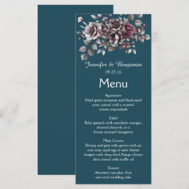 Dammt Rosa, Mörk Teal, Dammt Lavendel Bröllop | Meny