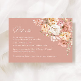 Dammt Rosa Ros Blommig Bröllopshotell Detaljer Tilläggskort