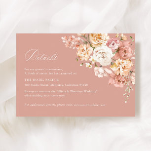 Dammt Rosa Ros Blommig Bröllopshotell Detaljer Tilläggskort