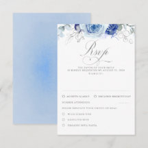 Dammtblå Blommor Bröllop RSVP