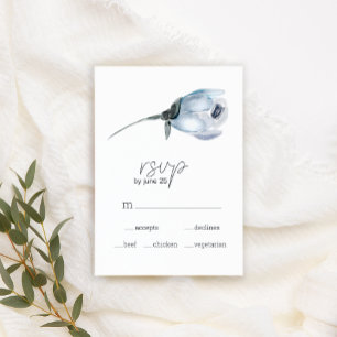 Dammtorpsblå Blommor Bröllop RSVP-kort OSA Kort