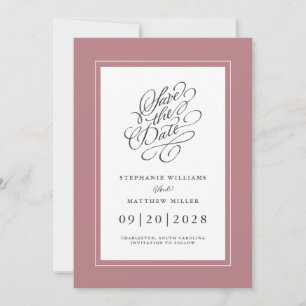 Dammtorrosa Elegant Bröllopsengagemang Chic Spara Datumet