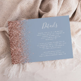 Dammtorrosa Guldglitter Bröllopsdetaljer Tilläggskort