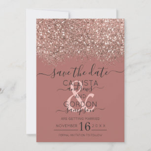 Dammtorrosa Rosa Guld Glitter Konfetti Bröllop Spara Datumet