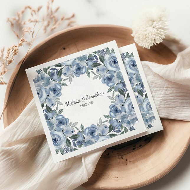 Dammtorrosa Rosor Blommor Boho Romantisk Bröllop Pappersservett (Skapare uppladdad)