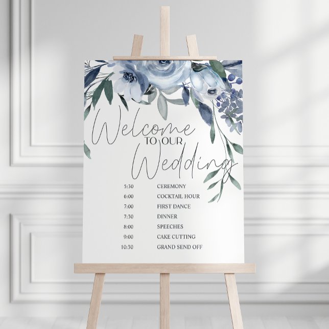 Dammtorrosa rosor blommor bröllopsschema poster (Skapare uppladdad)