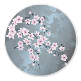 Dammtorrosa Skifferblå Körsbärsblom Floral Knopp