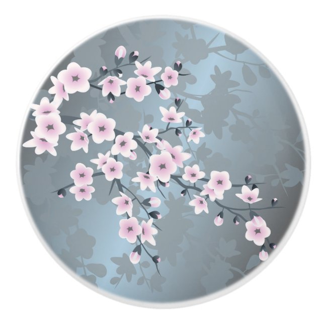 Dammtorrosa Skifferblå Körsbärsblom Floral Knopp (Framsidan)