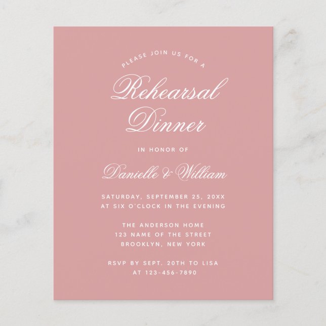 Dammtorrsbudget för övningsmiddagsinbjudan (Framsida)