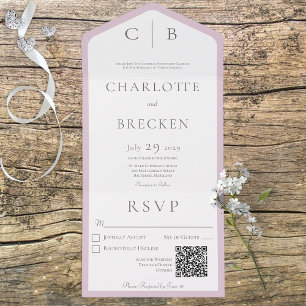 Dammtorrt Rosa & Vitt Monogram Minimal QR-kod